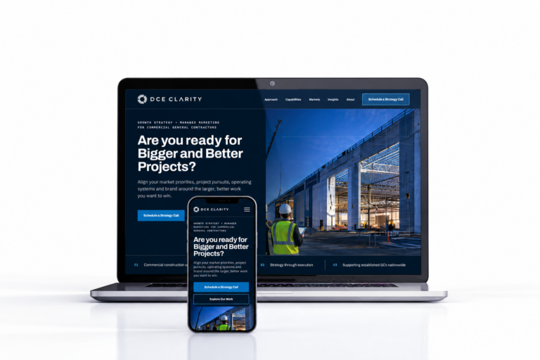 DCE Clarity new website on laptop and phone